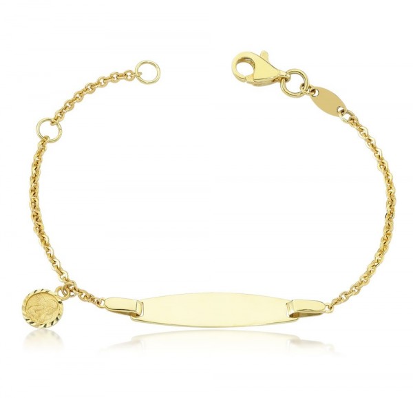 Kinderarmband 333er Gold Gravur Engel