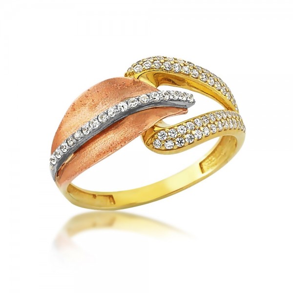 Damenring Bicolor 333er Gold Zirkonia