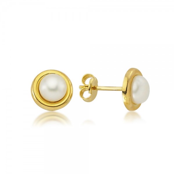 Ohrstecker 375er Gold Perle