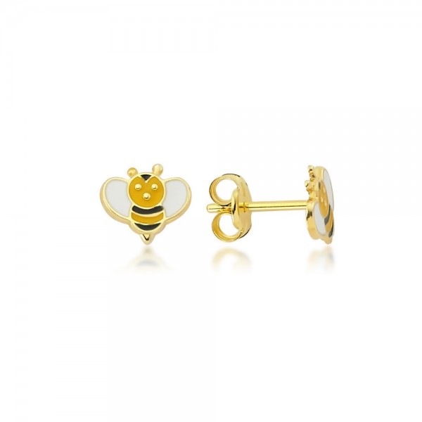Ohrstecker Biene 375er Gold