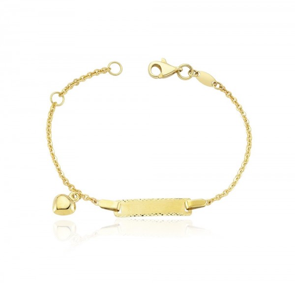 Kinderarmband 333er Gold Gravur Herz