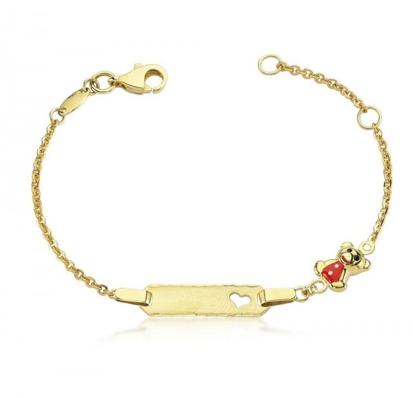 Kinderarmband 333er Gold Gravur Teddybär