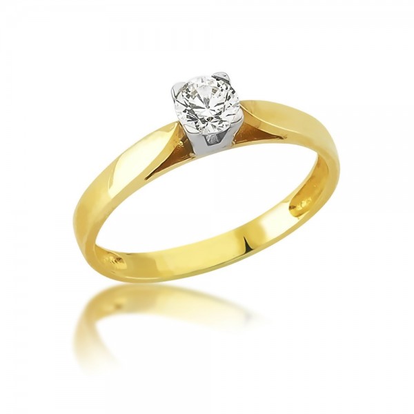 Solitär Damenring 333er Gold Zirkonia