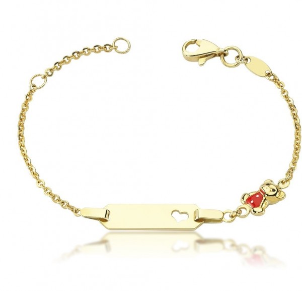 Kinderarmband 333er Gold Gravur Teddybär