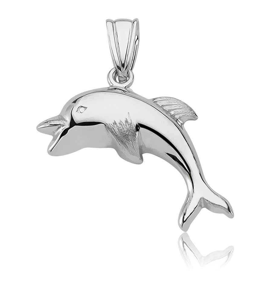 Silber Sterling 925 Delphin Anhänger