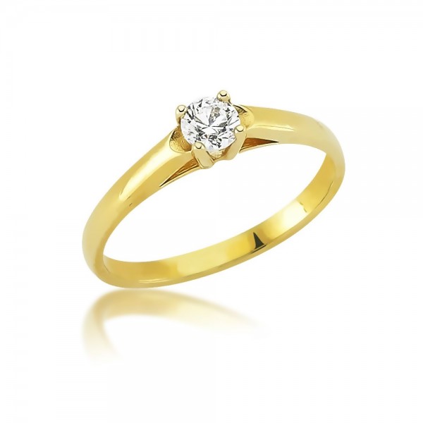 Solitär Damenring 333er Gold Zirkonia