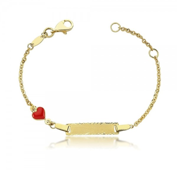 Kinderarmband 333er Gold Gravur Herz