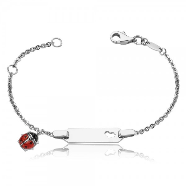 Kinderarmband 925 Sterling Silber Gravur Marienkäfer