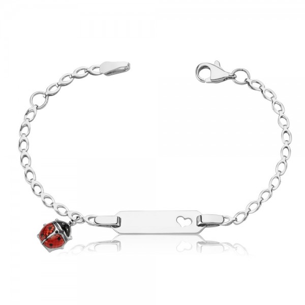 Kinderarmband 925 Sterling Silber Gravur Marienkäfer
