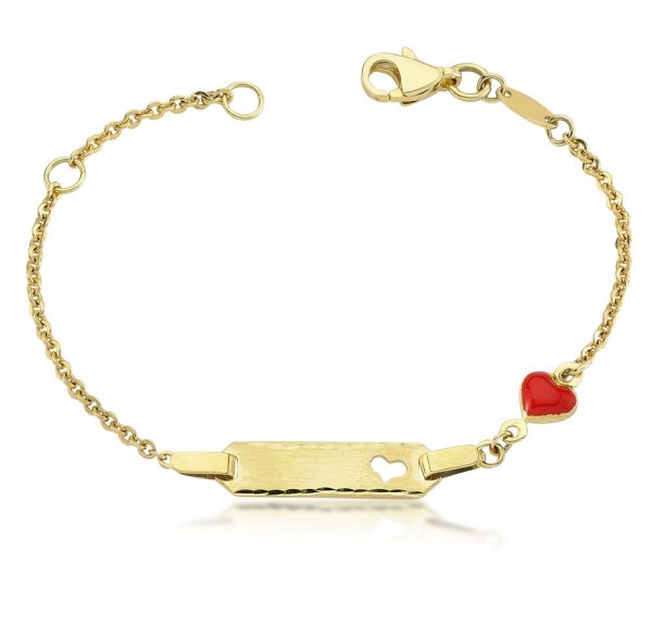 Kinderarmband 333er Gold Gravur Herz