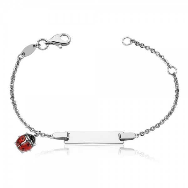 Kinderarmband 925 Sterling Silber Gravur Marienkäfer