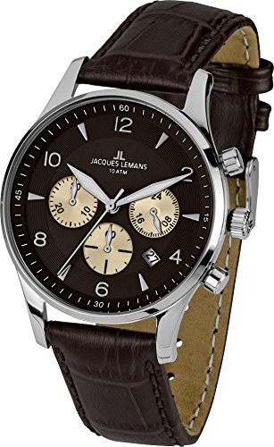 Jacques Lemans Herren-Armbanduhr Leder 1-1654D