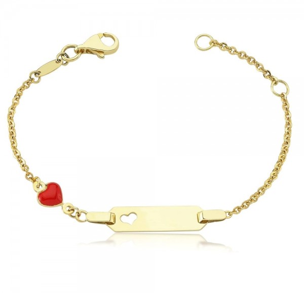 Kinderarmband 333er Gold Gravur Herz