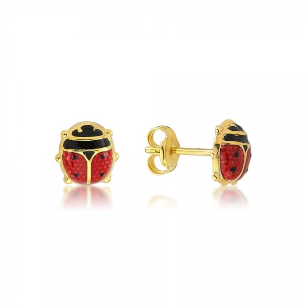 Ohrstecker Marienkäfer 375er Gold