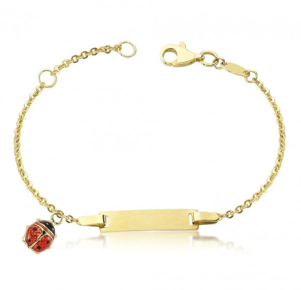Kinderarmband 333er Gold Gravur Marienkäfer