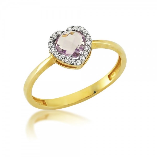 Damenring 333er Gold Herz Zirkonia