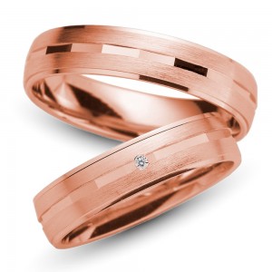 Trauringe 750er Rotgold Brillant 0,01 ct. TR15593 Trauringe 750er Rotgold Brillant 0,01 ct. TR15593