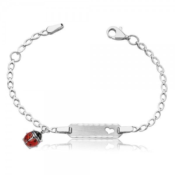 Kinderarmband 925 Sterling Silber Gravur Marienkäfer