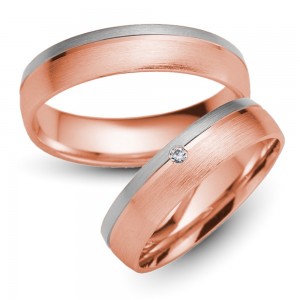 Trauringe 585er Rot-/Weissgold 0,02 ct Trauringe 585er Rot-/Weissgold 0,02 ct