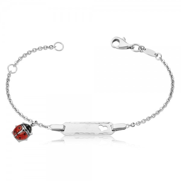 Kinderarmband 925 Sterling Silber Gravur Marienkäfer